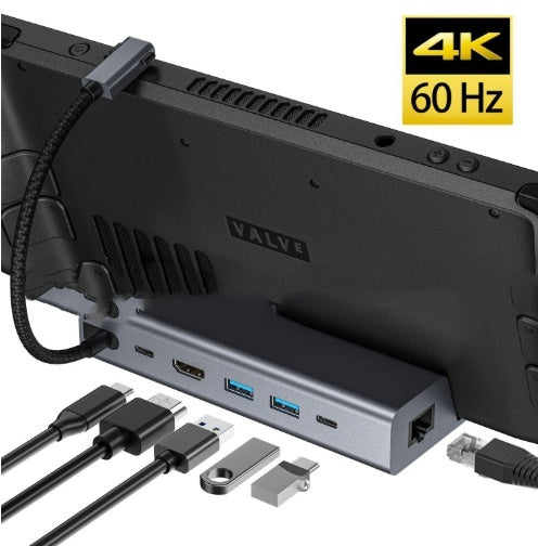 6-in-1 Game Console Tablet PC 4khd Multi-function Typec Hub Base